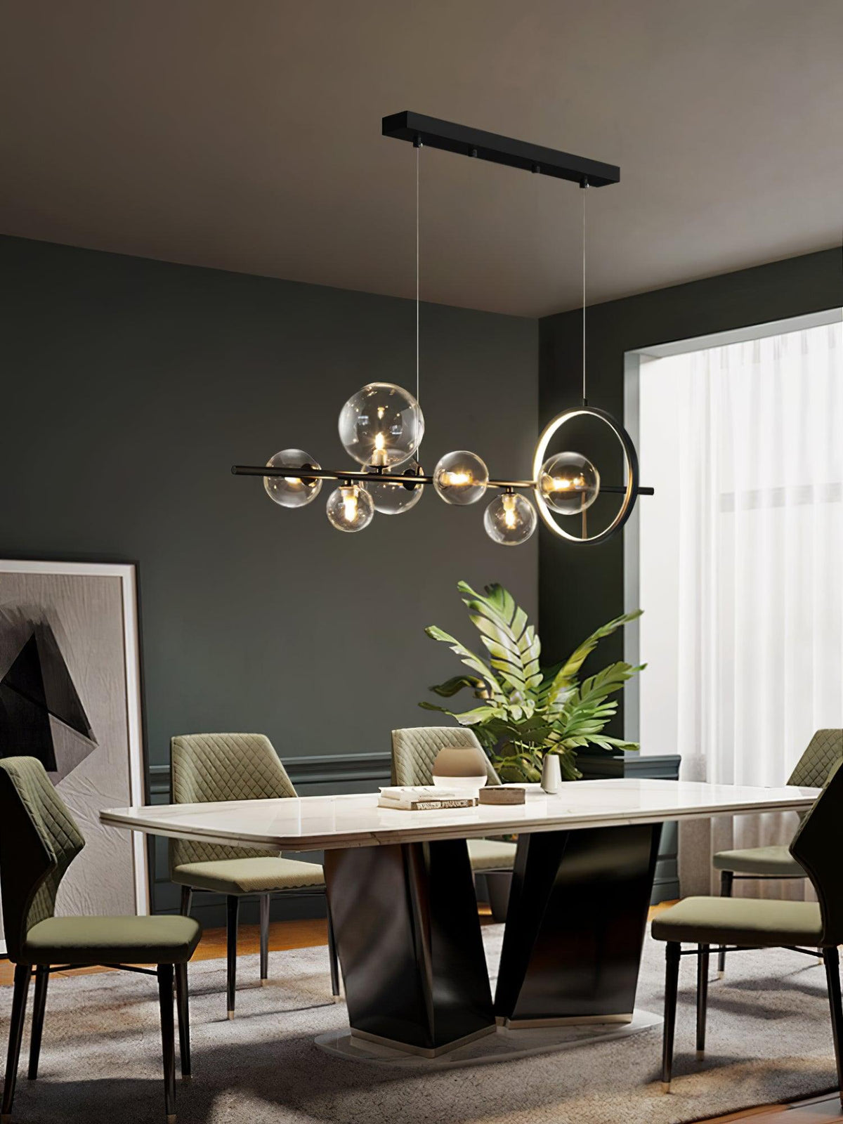 Joriel Lustre Verre Bulles Nordic Noir