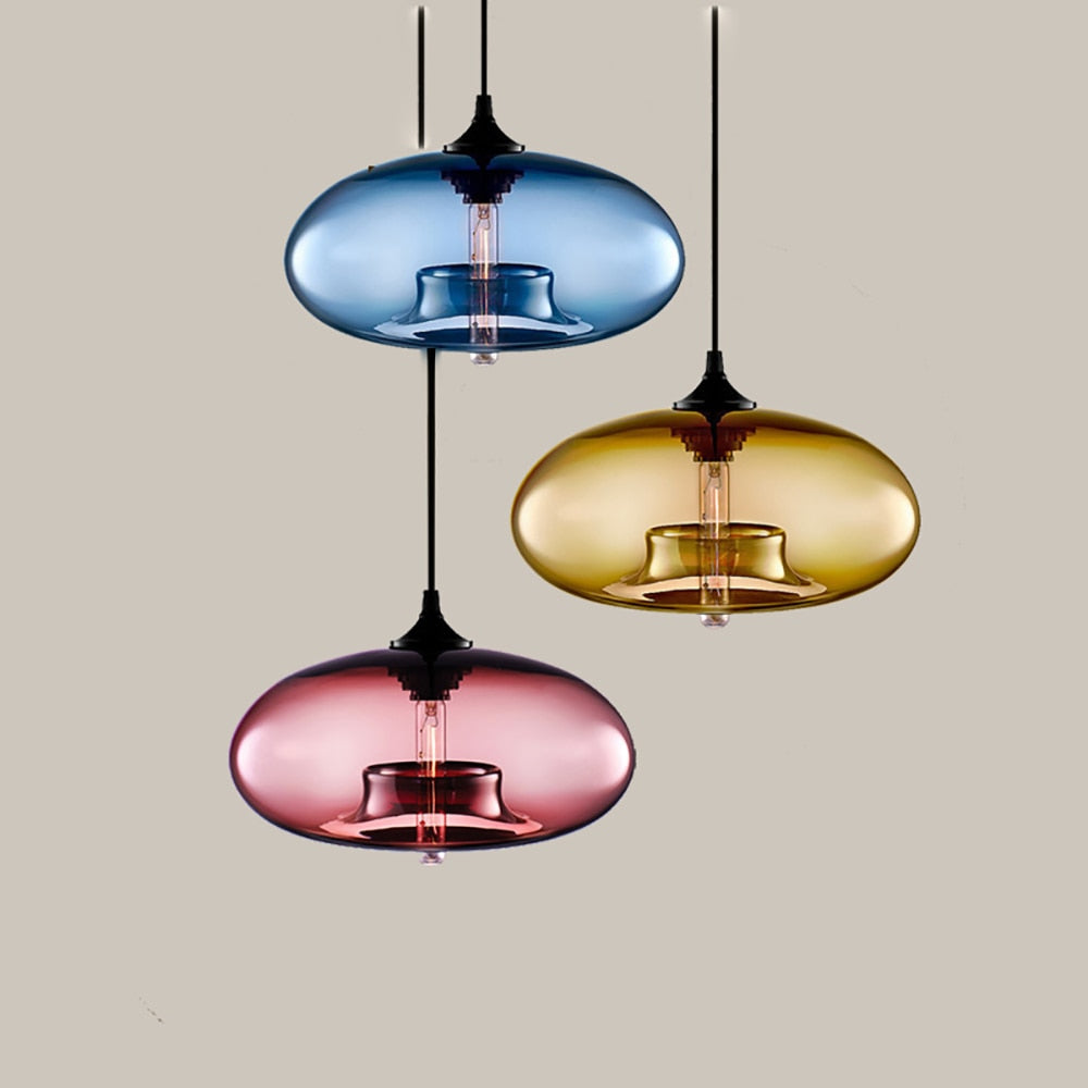 Nostel Lampes Suspendues en Verre Modernes Nordiques Chambre à Coucher-Cielum