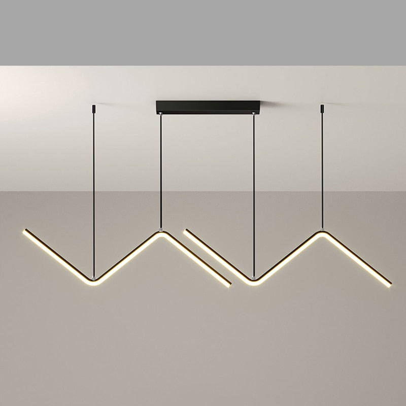 Arisha Lampe Suspendue Lustre LED Moderne, Métal, Noir/Or, Cuisine