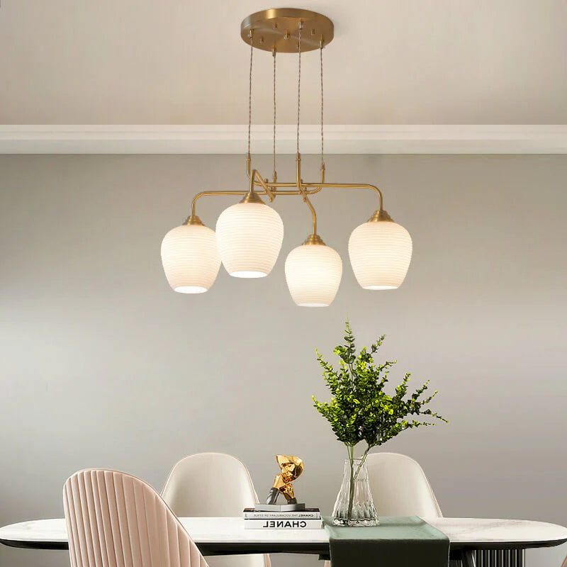 Valentina Moderne LED Lustre Or Métal Verre Salon/Chambre À Coucher