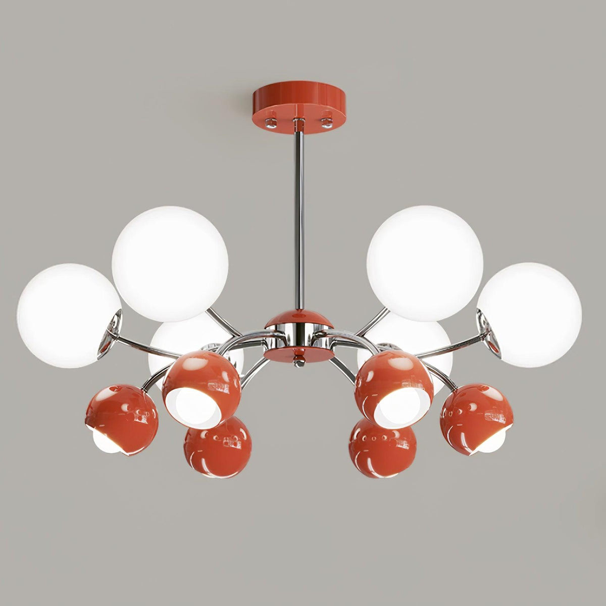 Eloria Chandelier Glass Dome Petal Minimalist Ambient-Neutral Decor