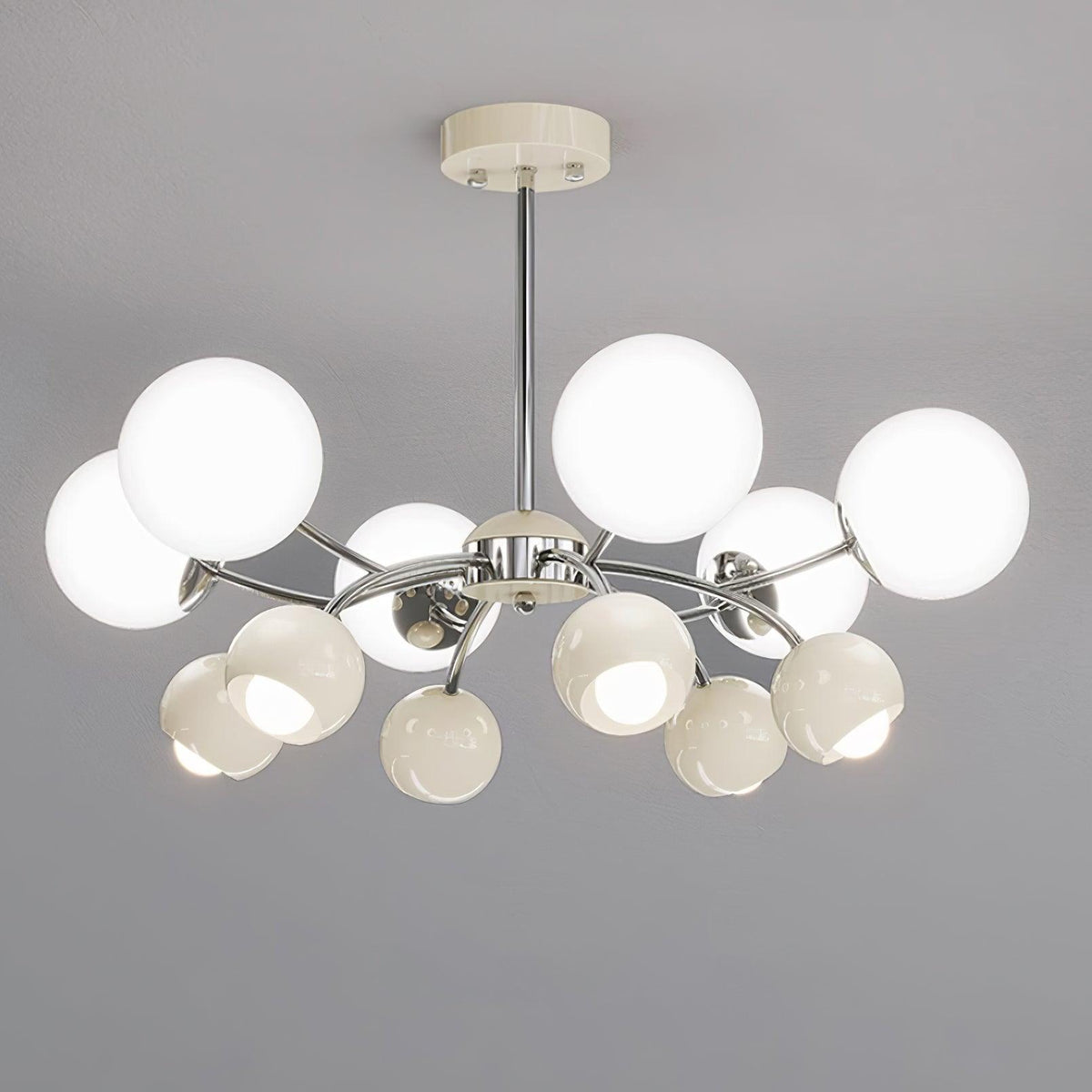 Eloria Chandelier Glass Dome Petal Minimalist Ambient-Neutral Decor