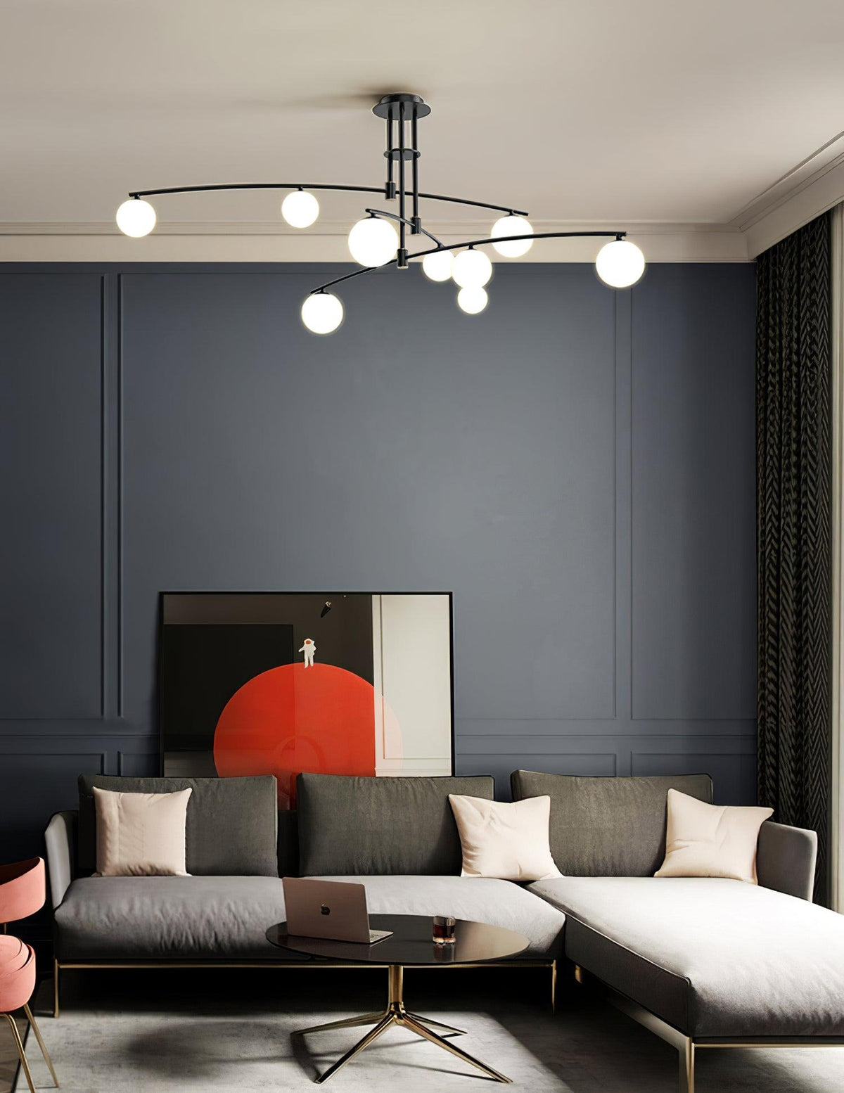 Dareline Lustre à Long Bras Moderne 6 Lumières