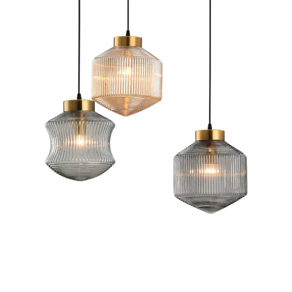 Valentina Suspension Luminaire Moderne LED Gris Fumé Verre Chambre