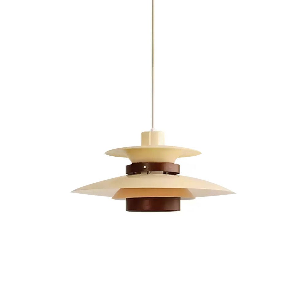 Darenira Lampe suspendue en bois avec abat-jour superposé pour salle à manger nordique