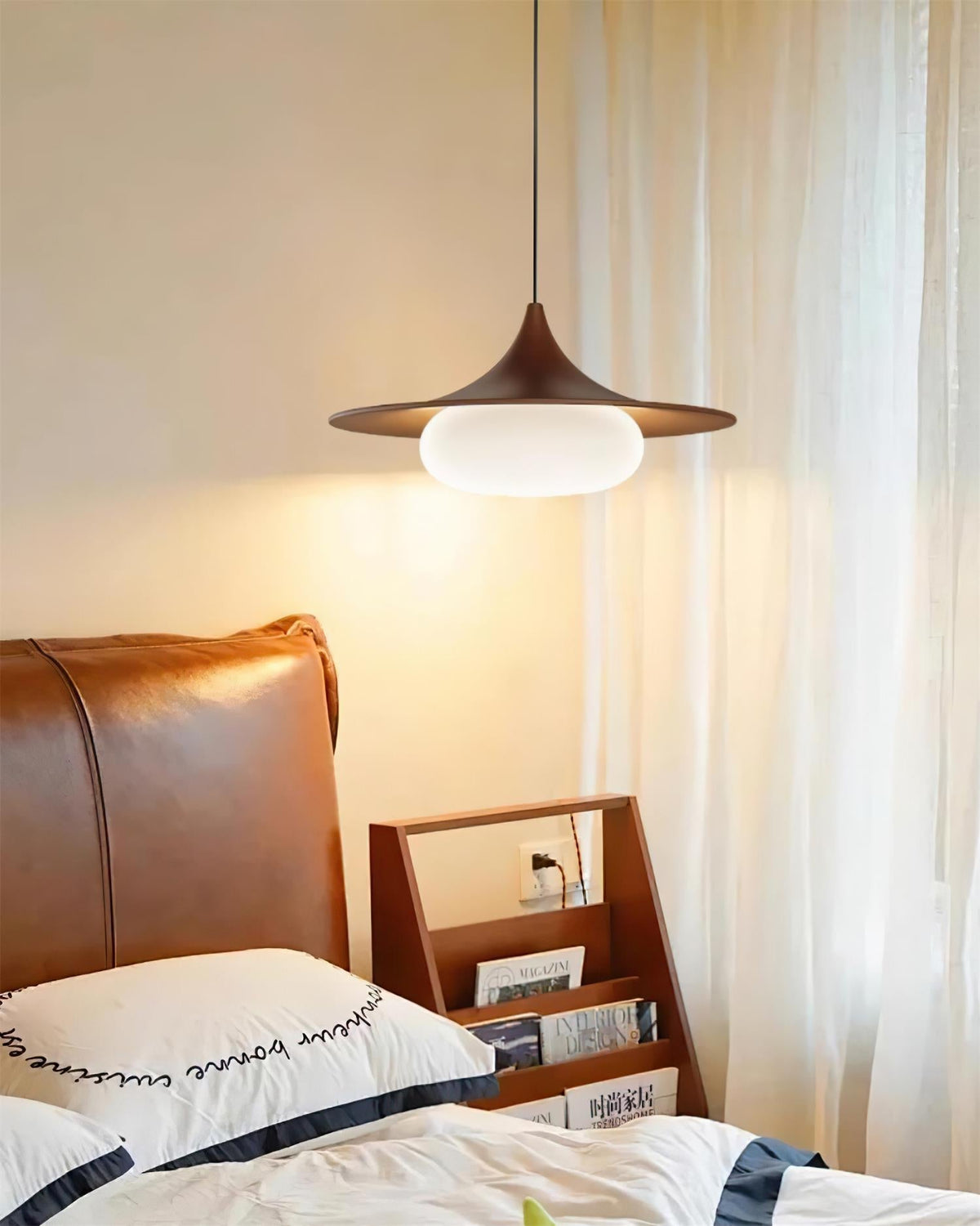 Ovelis Wooden Canopy Pendant Light-Neutral Decor