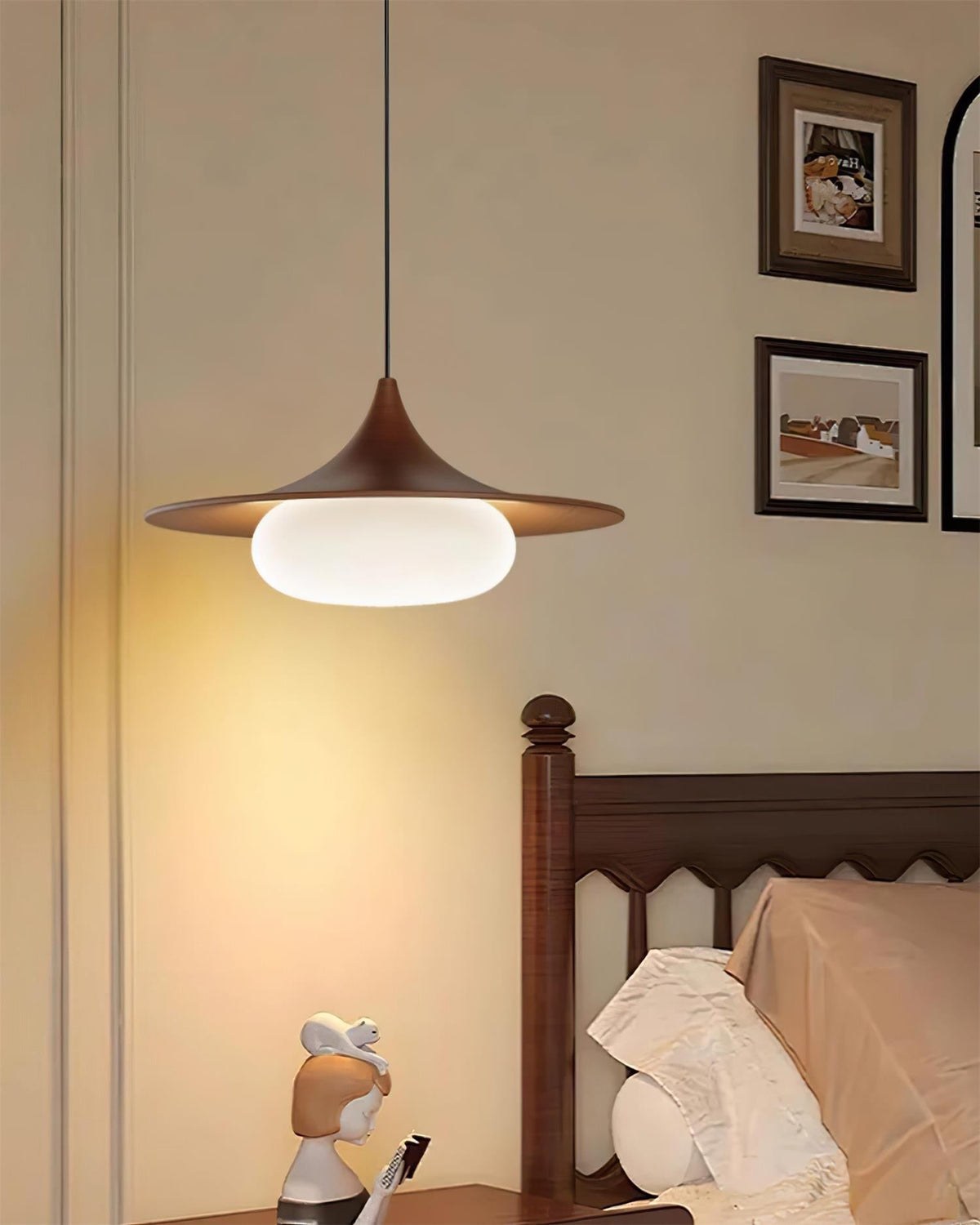 Ovelis Wooden Canopy Pendant Light-Neutral Decor