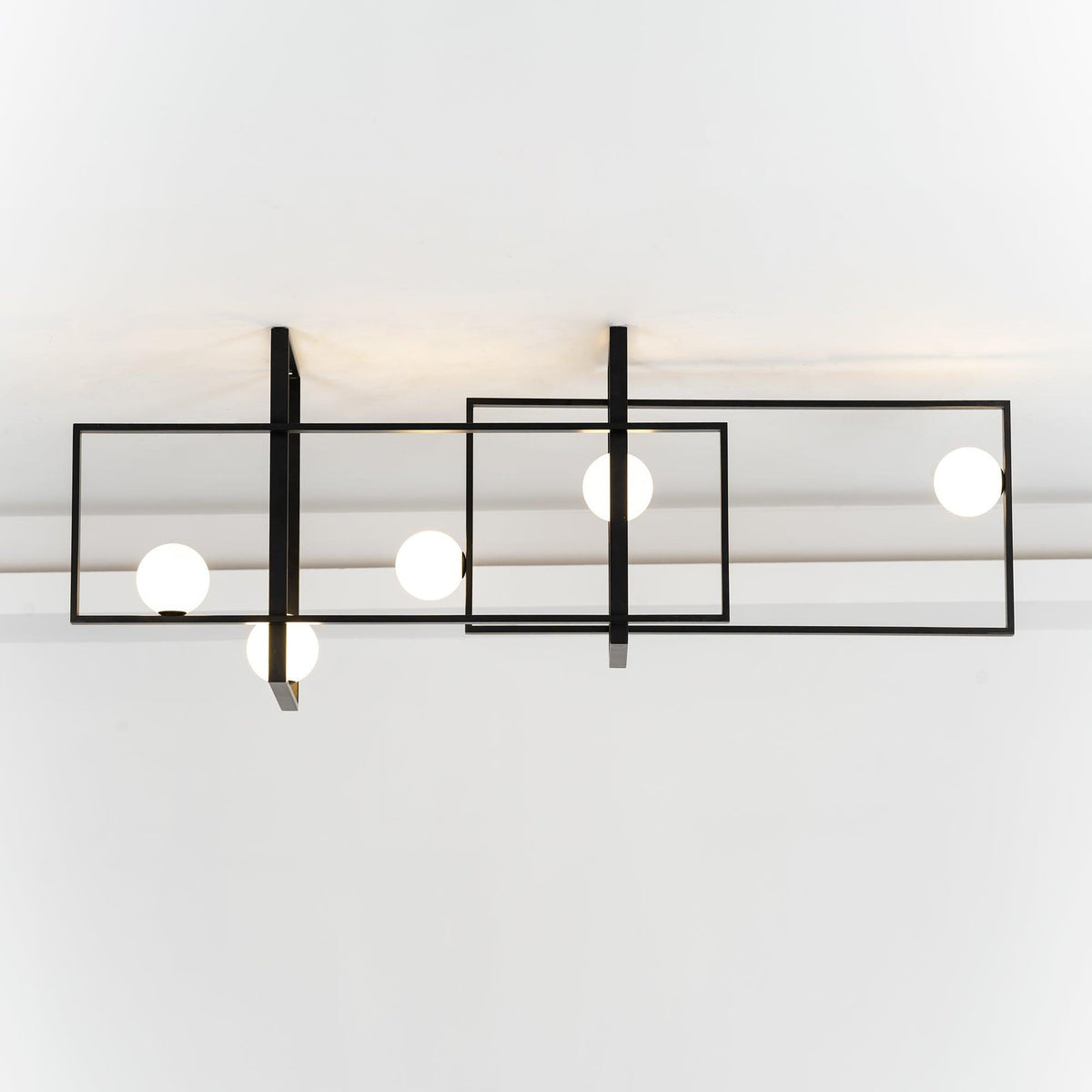 Dovora Lustre Mondrian en Verre et Laiton Moderne