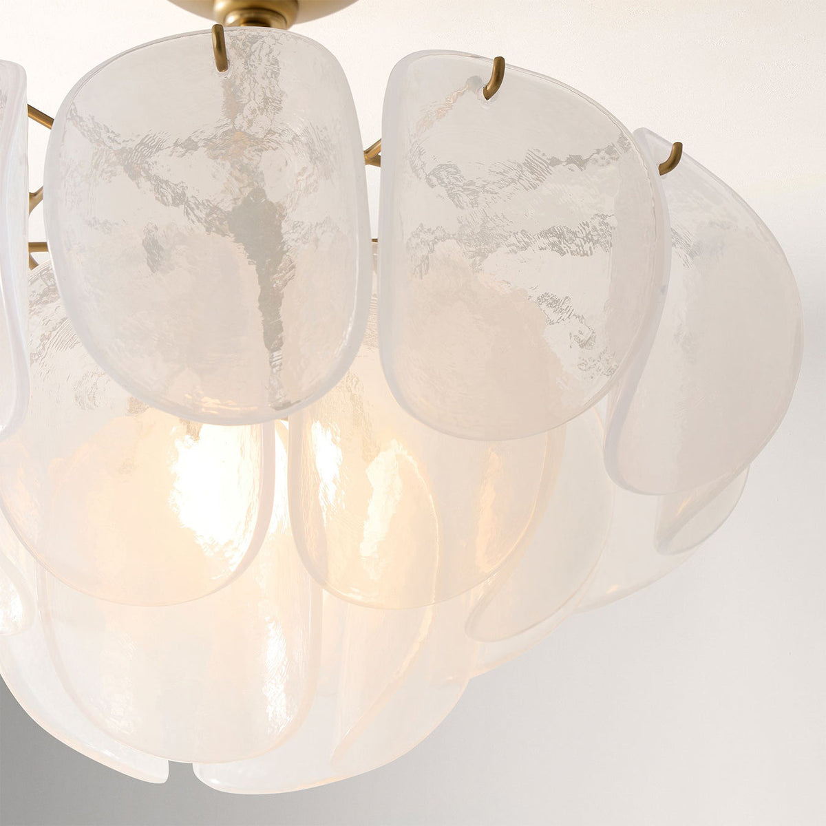 Side profile of the Montecito Glass Ceiling Mount, showing its cloud-like silhouette.
