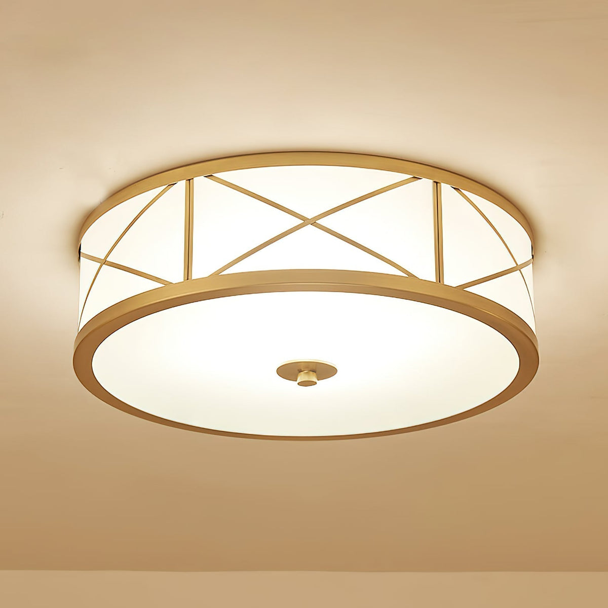 Vovene Plafonnier En Laiton Et Verre Minimaliste Moderne