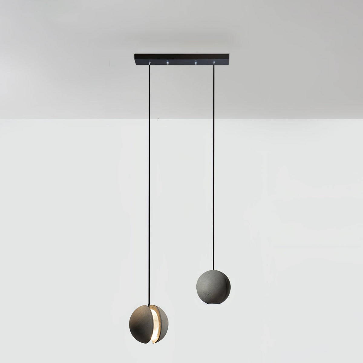 Finnetta Suspension Sphère en Béton Lune Minimaliste