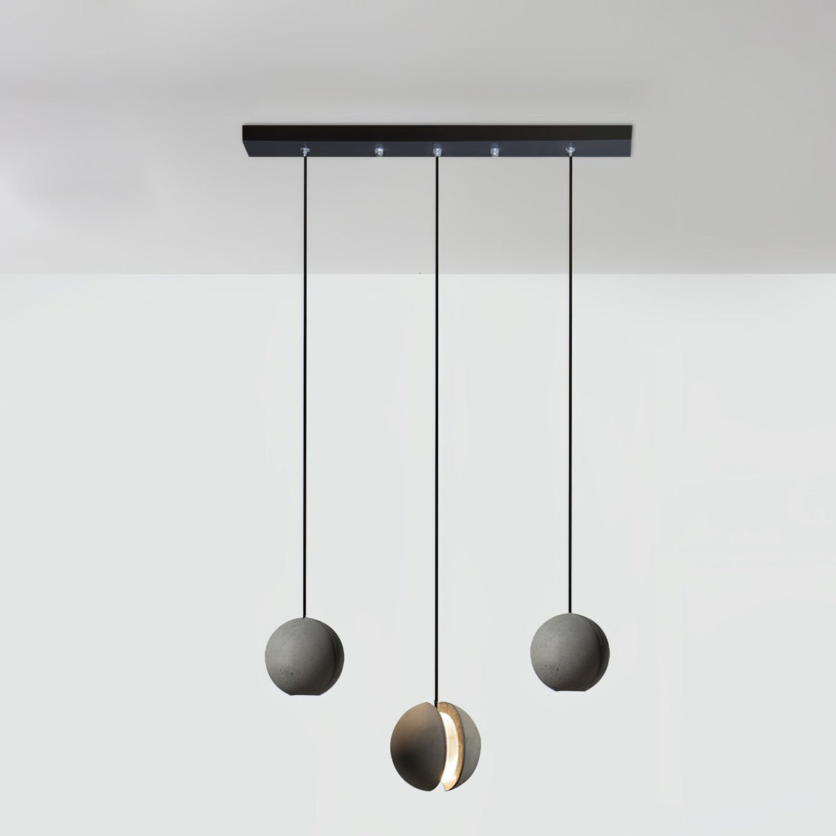 Finnetta Suspension Sphère en Béton Lune Minimaliste