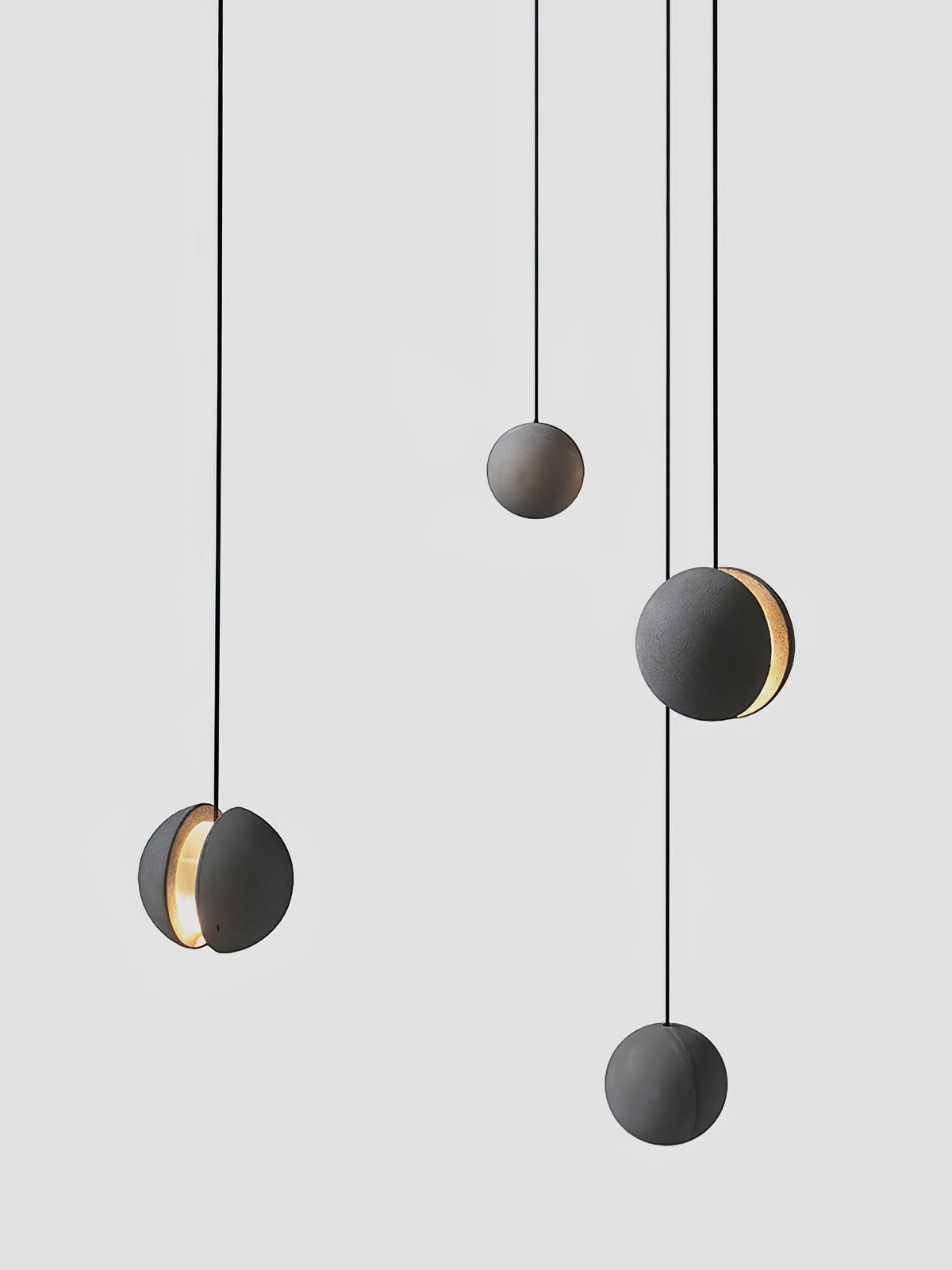 Finnetta Suspension Sphère en Béton Lune Minimaliste