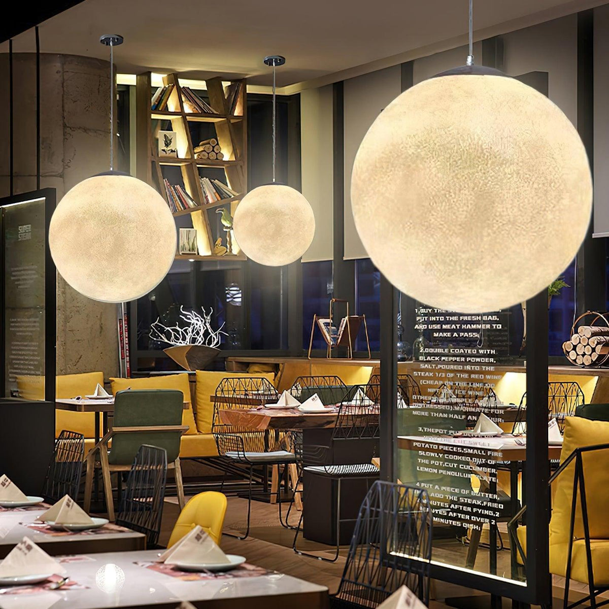 Jovise Suspension Lampe en Forme de Lune pour Salon