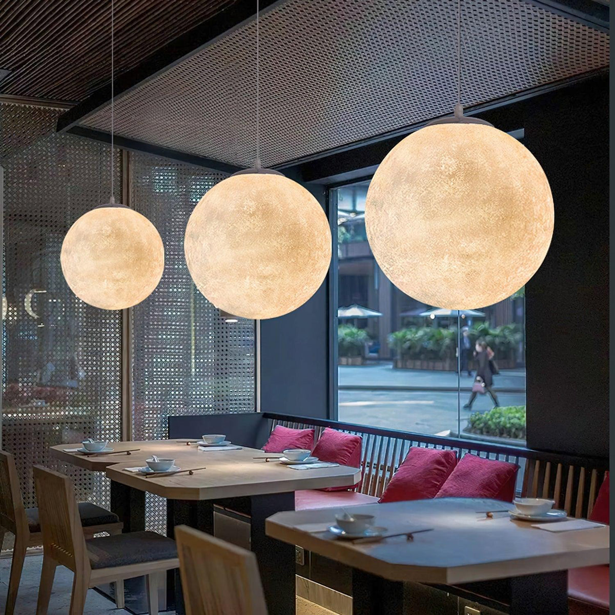 Jovise Suspension Lampe en Forme de Lune pour Salon