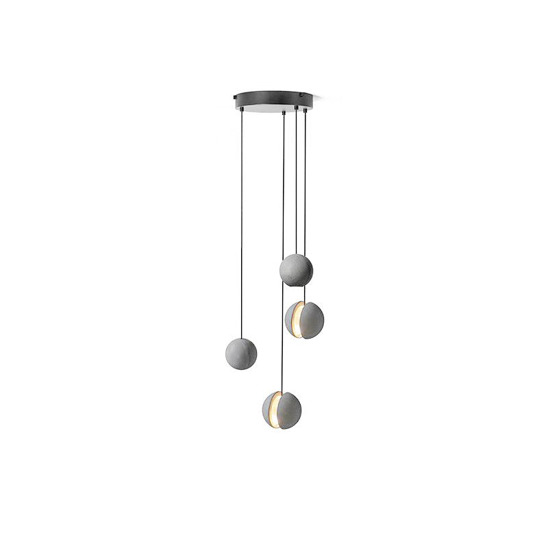 Finnetta Suspension Sphère en Béton Lune Minimaliste