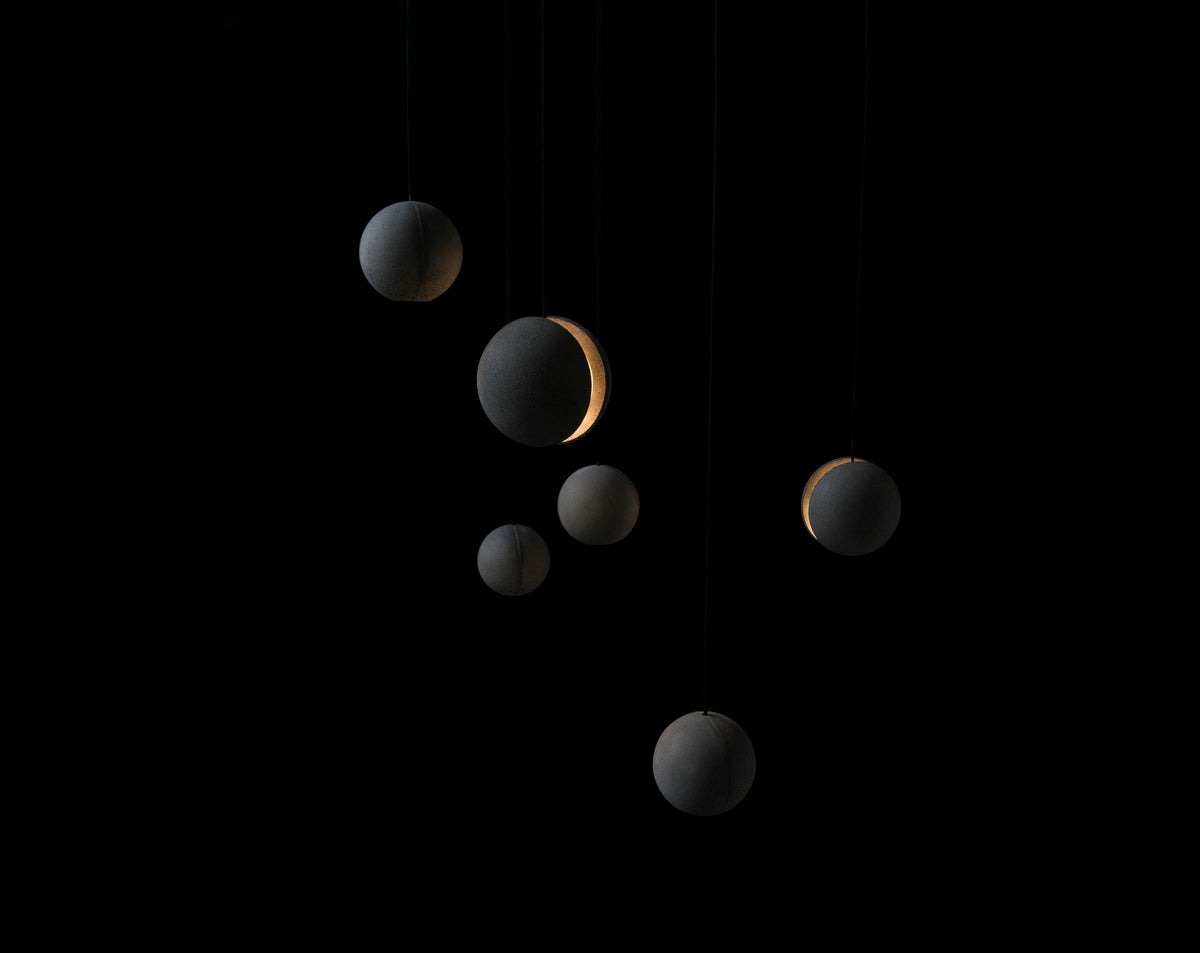 Finnetta Suspension Sphère en Béton Lune Minimaliste