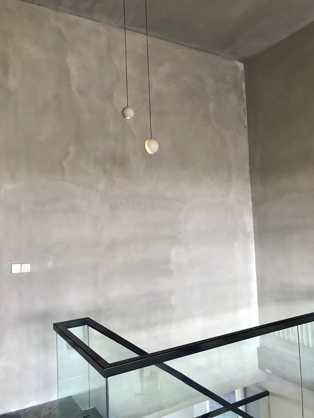 Finnetta Suspension Sphère en Béton Lune Minimaliste