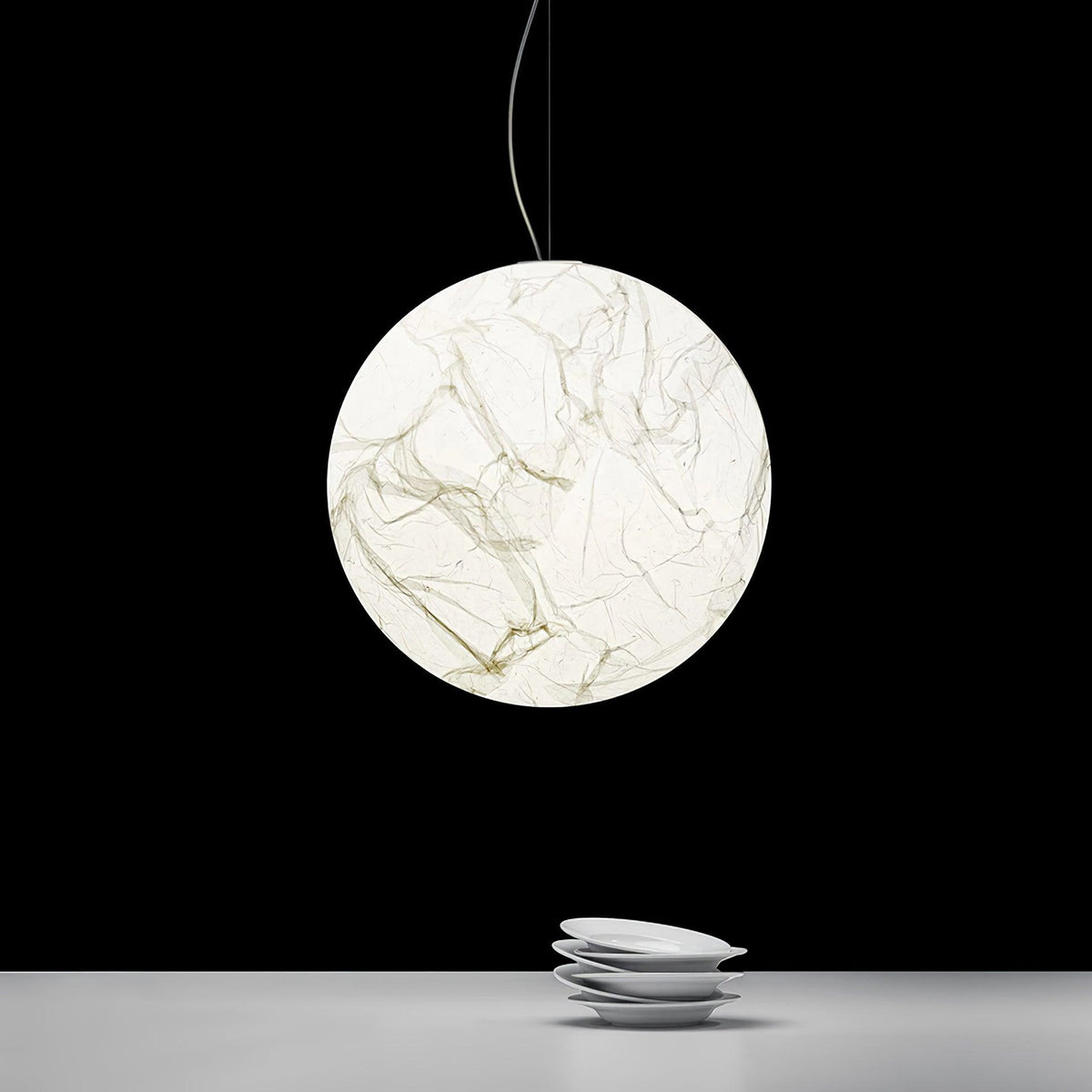 Globe Lampe Suspendue Minimaliste en Soie