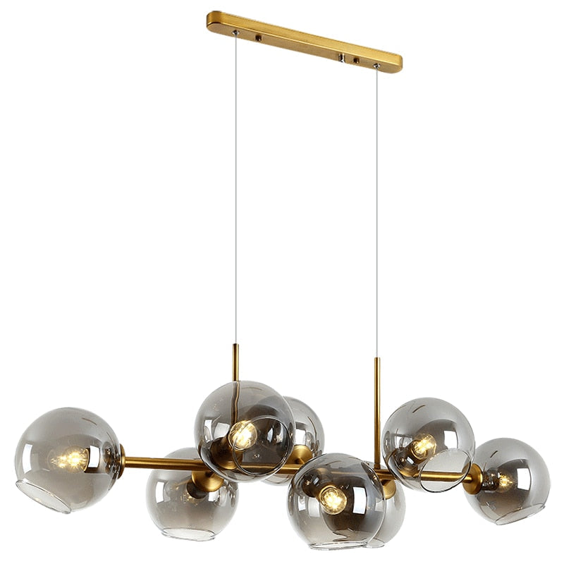 Valentina Suspension Boule Moderne Métal/Verre Noir/Doré Salon