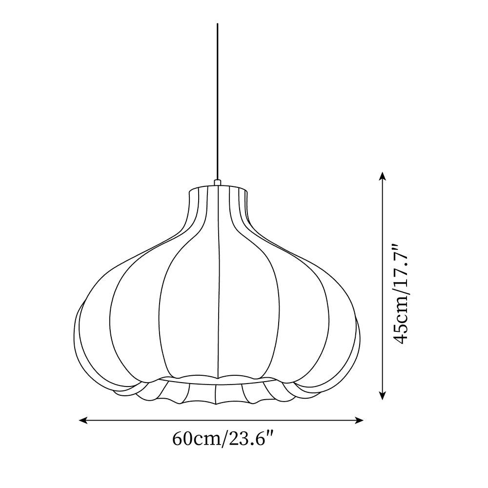 Pendant Light Silky Pleated Silk Shade White-Neutral Decor
