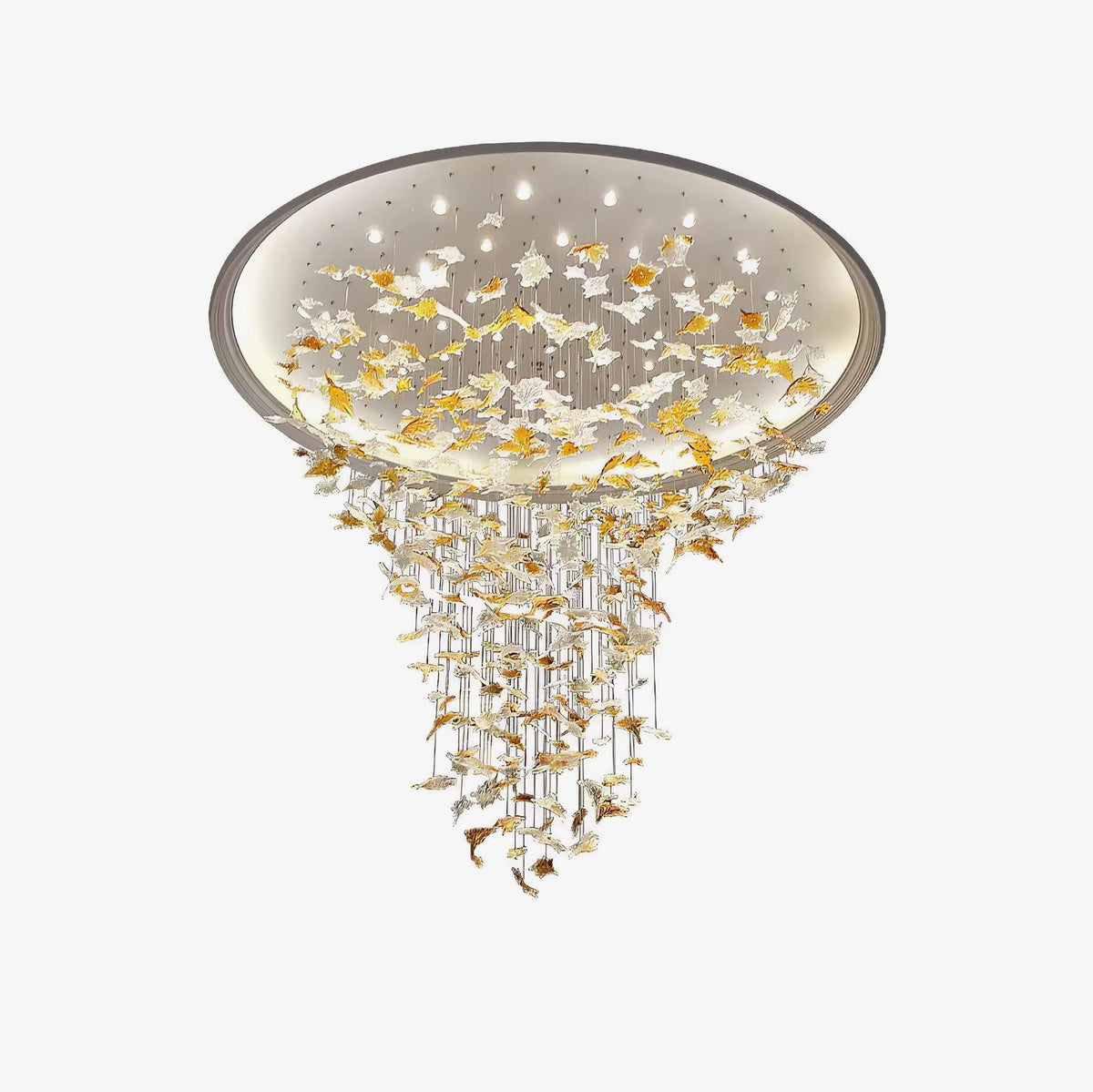 Glenaine Lustre en cristal multicolore en forme de feuille d'érable