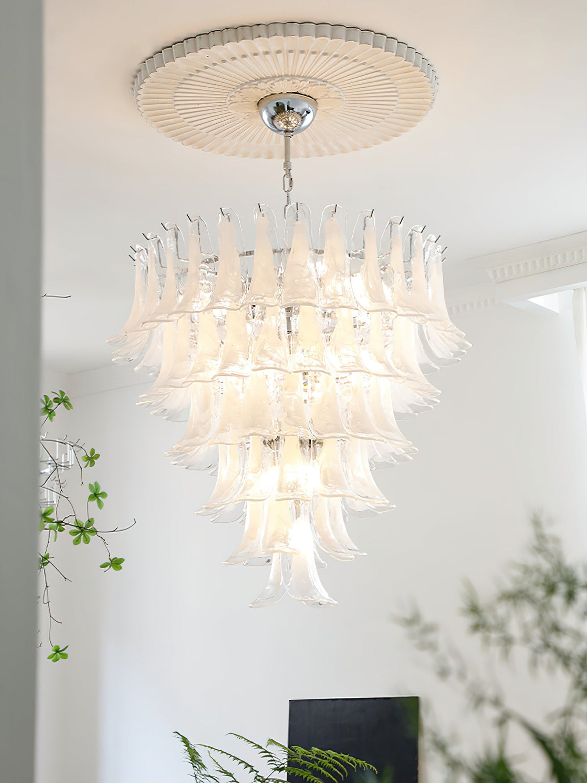 Orshaan Lustre Postmoderne de Luxe en Métal et Verre