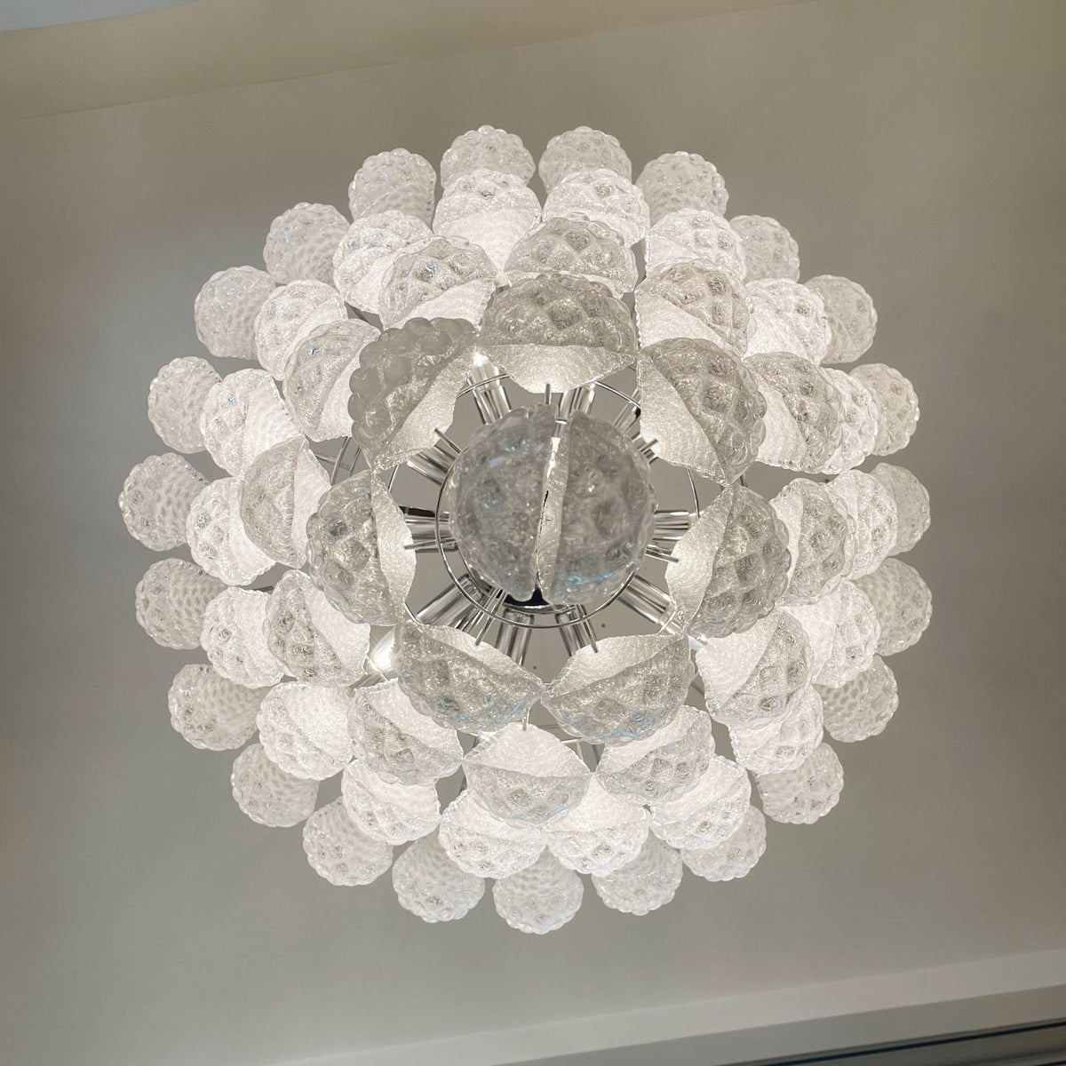 Dareva Lustre Transparent Murano Verre Goutte Rosée Superposé