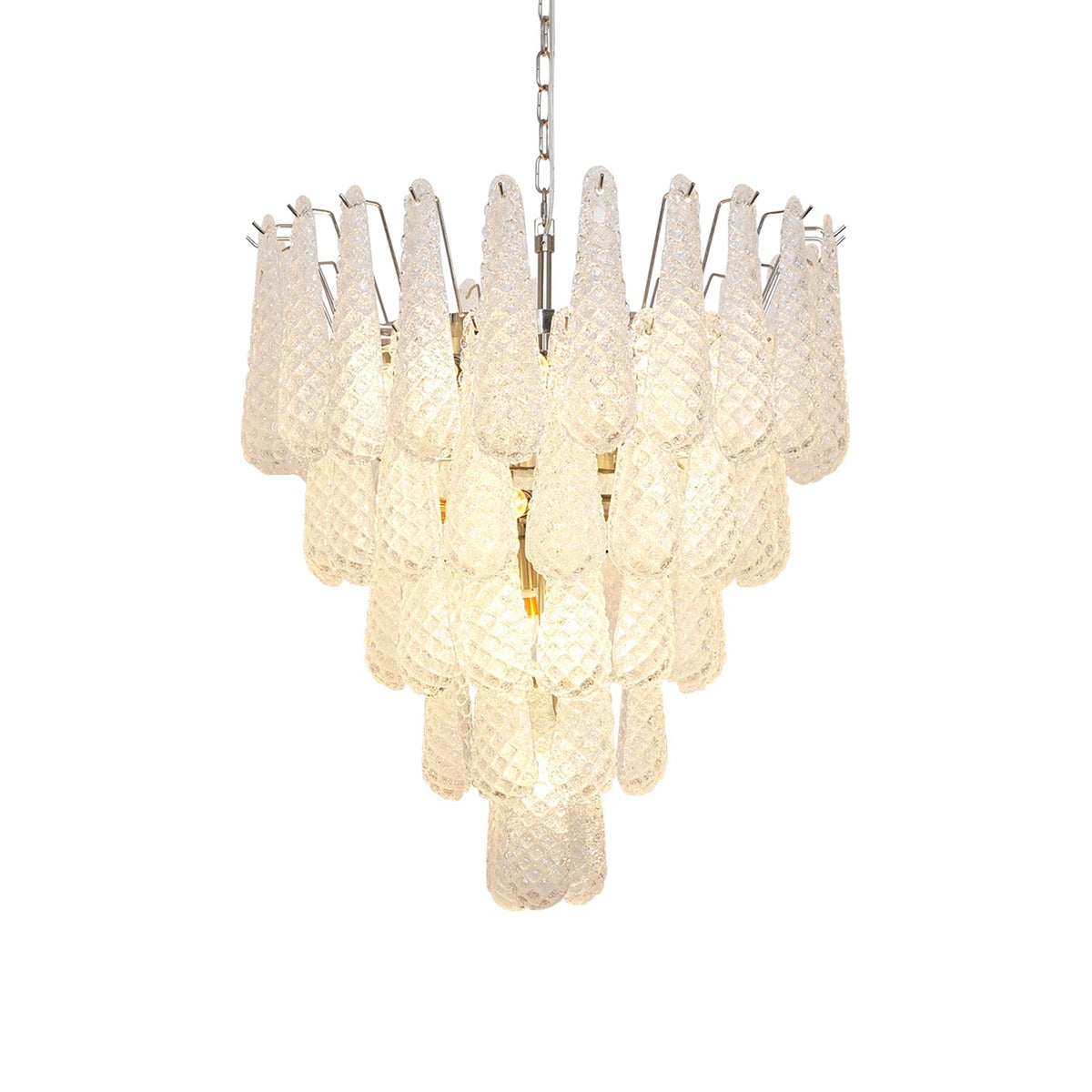 Dareva Lustre Transparent Murano Verre Goutte Rosée Superposé