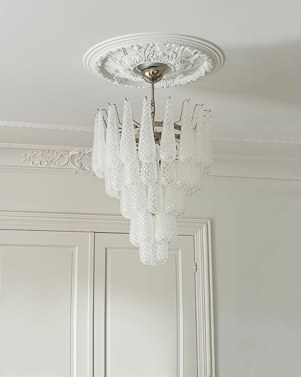 Lucien Lustre Gouttes Transparentes en Verre de Murano.