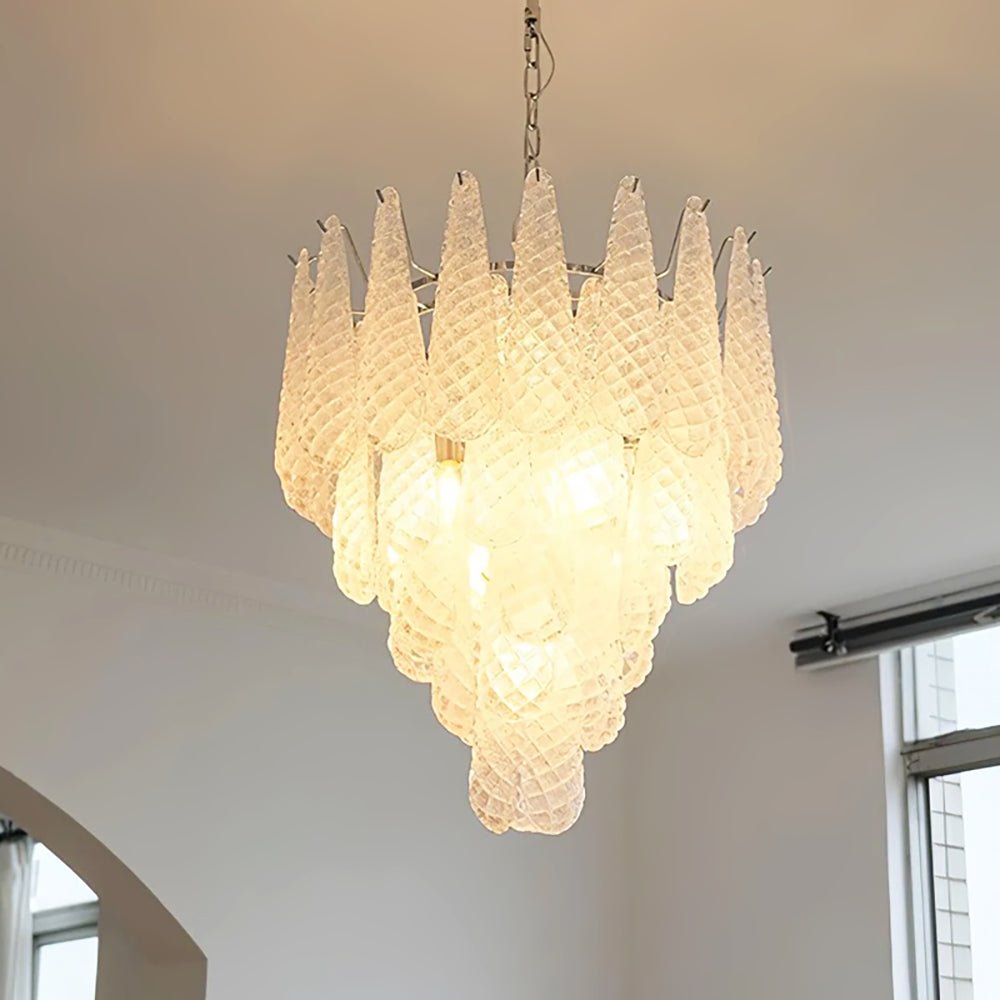 Lioralella Lustre Gouttes Claires Verre de Murano Cascade Diamant