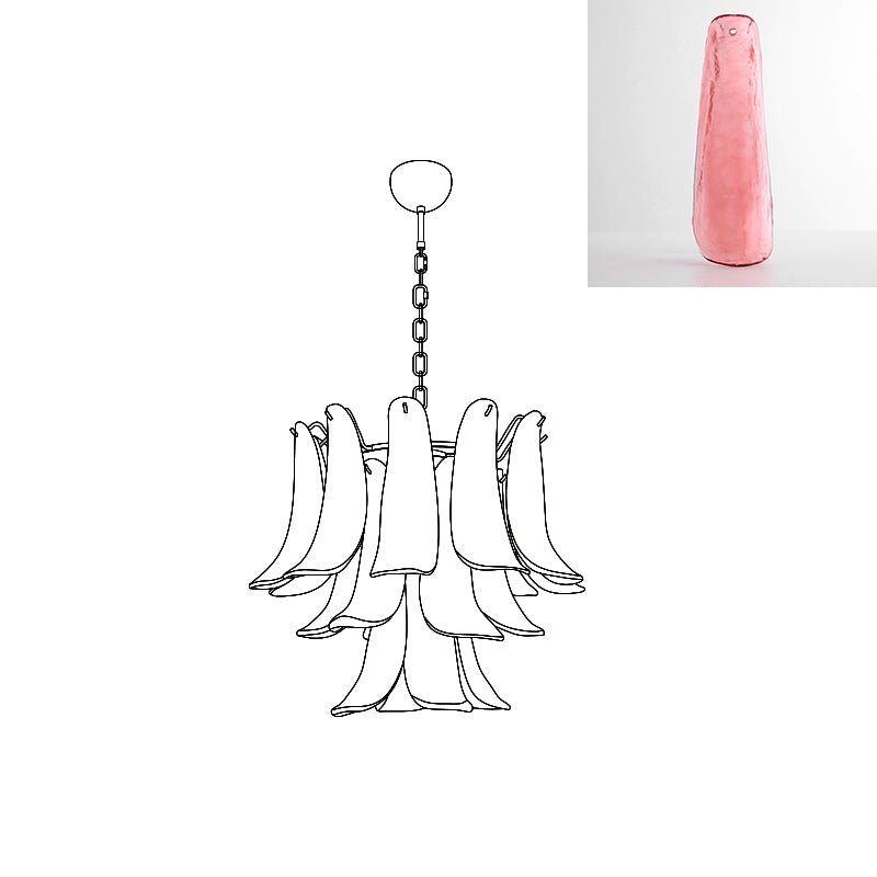 Arixon Lustre Pétales en Verre de Murano Vintage-Cielum