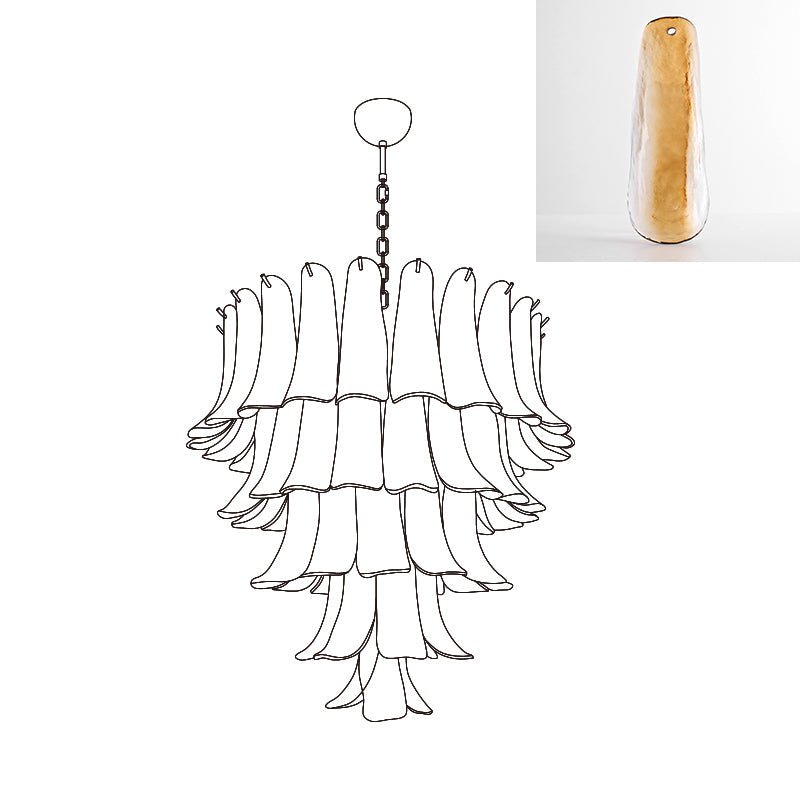 Arixon Lustre Pétales en Verre de Murano Vintage-Cielum