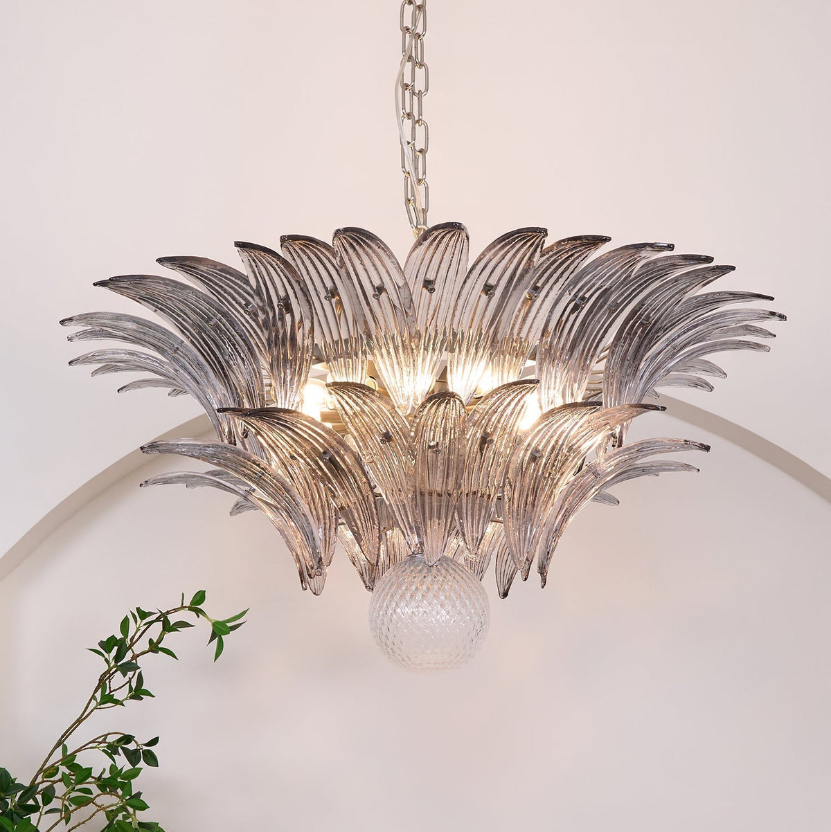 Velelle Le Lustre en Verre de Murano Clair