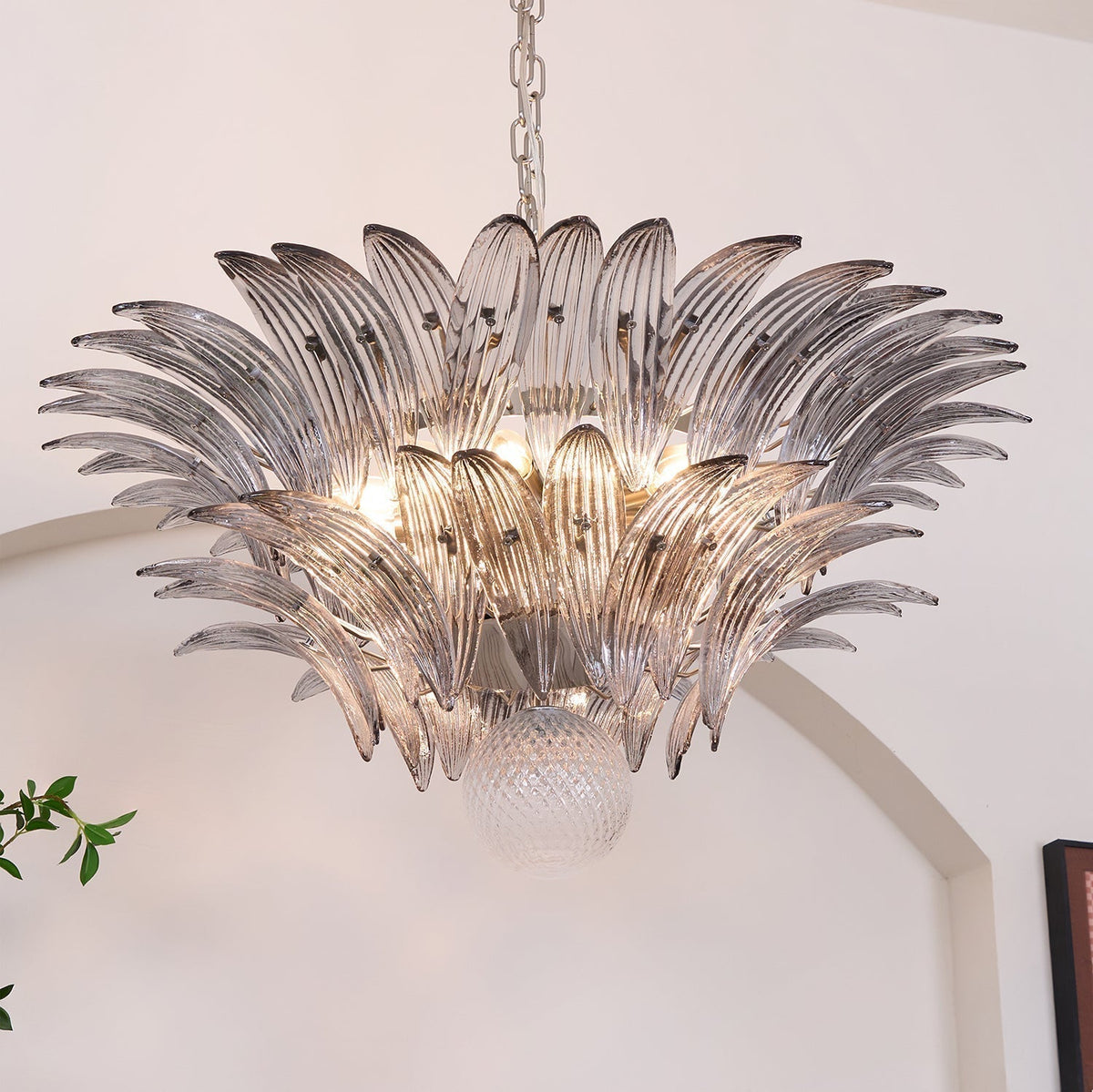 Velelle Le Lustre en Verre de Murano Clair