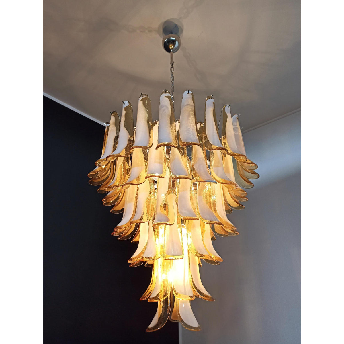 Alsorisra Lustre Postmoderne de Luxe en Verre Pétale