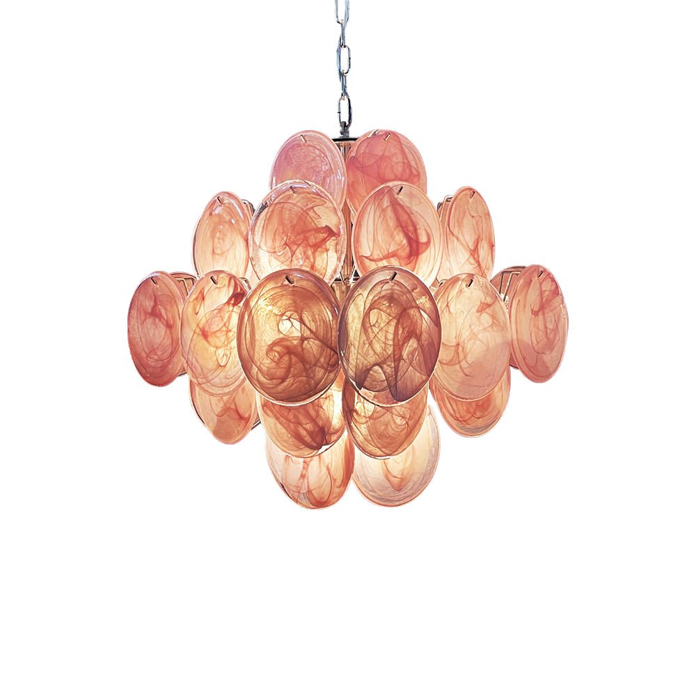 Casira Lustre Rose à Disques Superposés Artisanal
