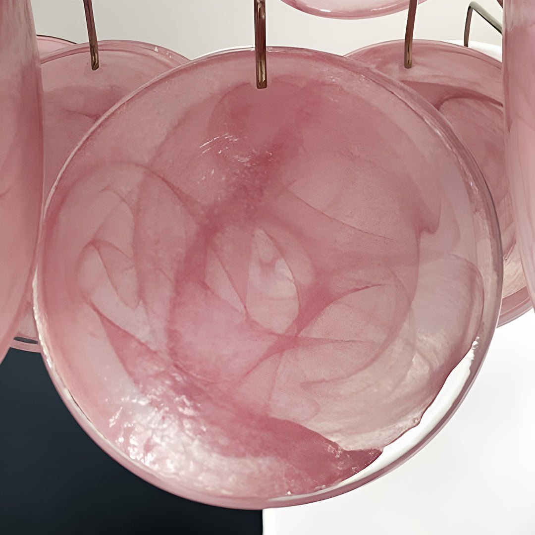 Casira Lustre Rose à Disques Superposés Artisanal