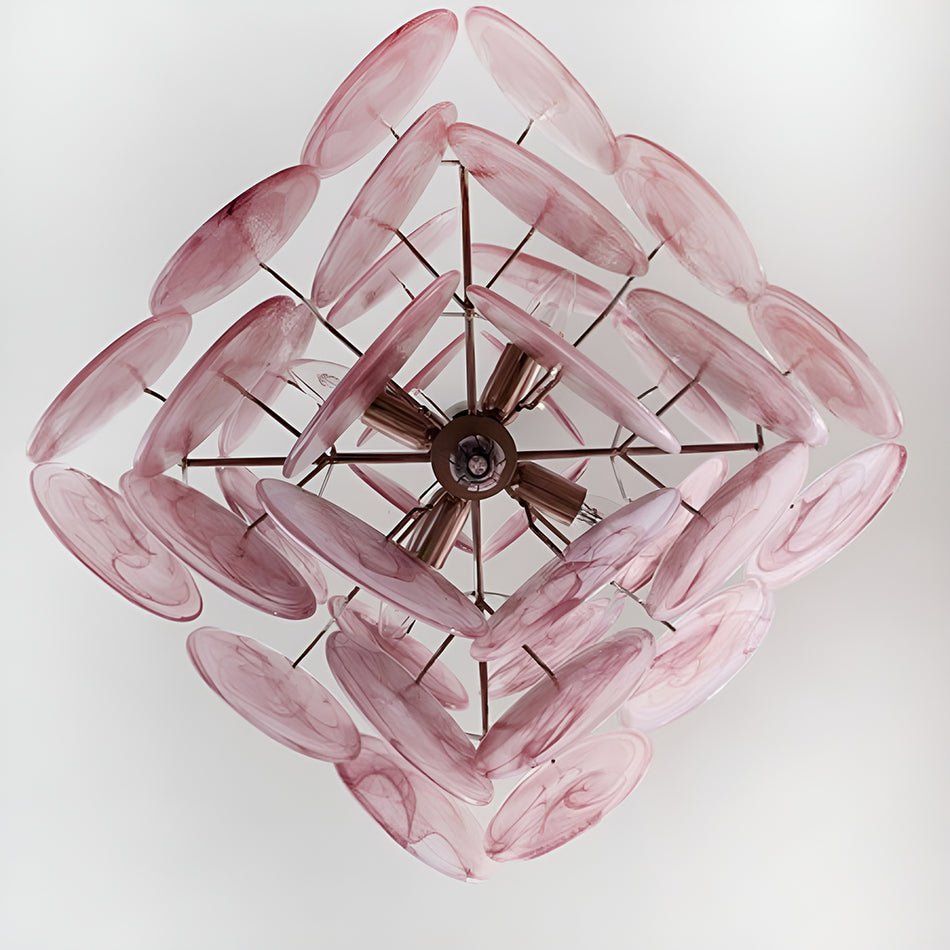 Casira Lustre Rose à Disques Superposés Artisanal