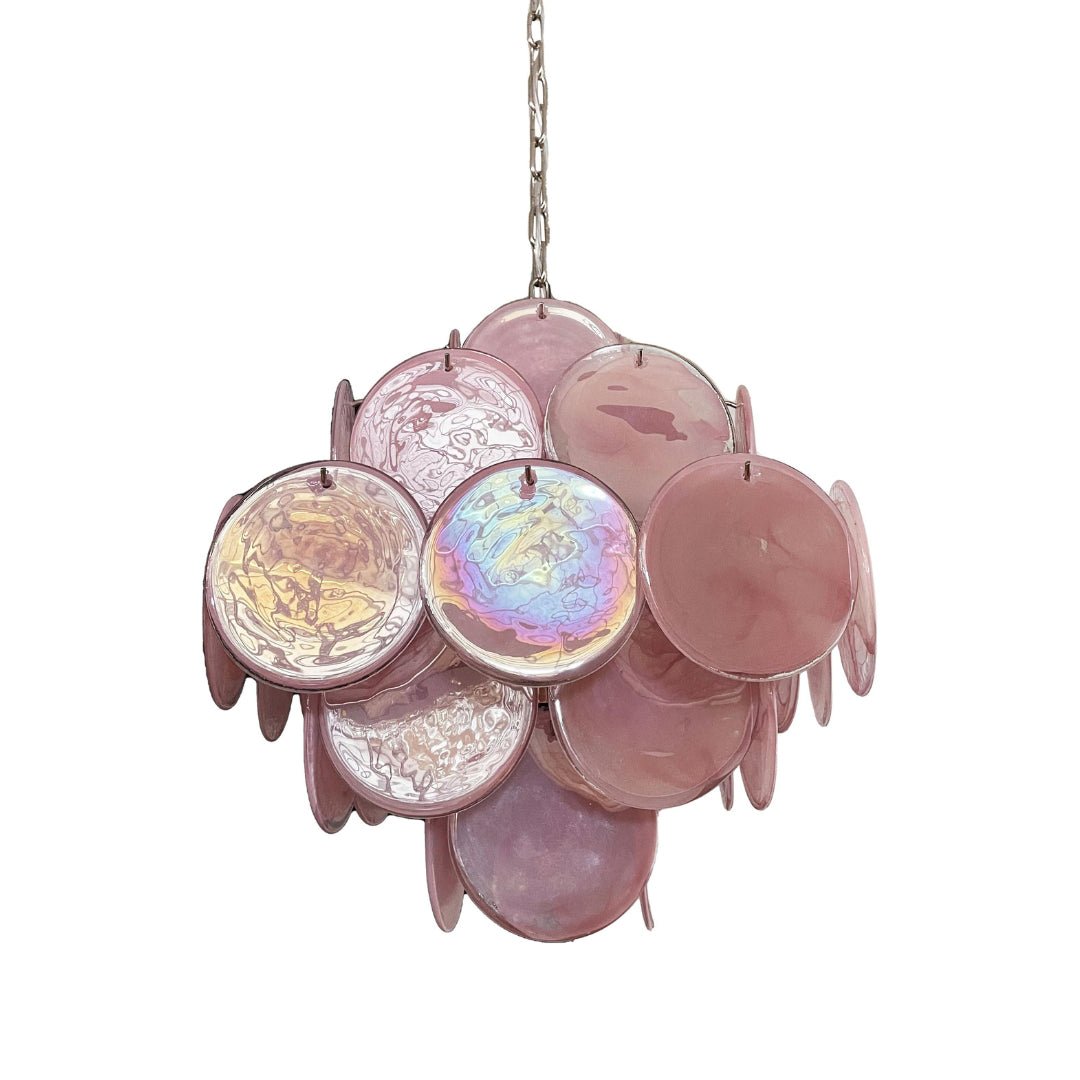 Casira Lustre Rose à Disques Superposés Artisanal