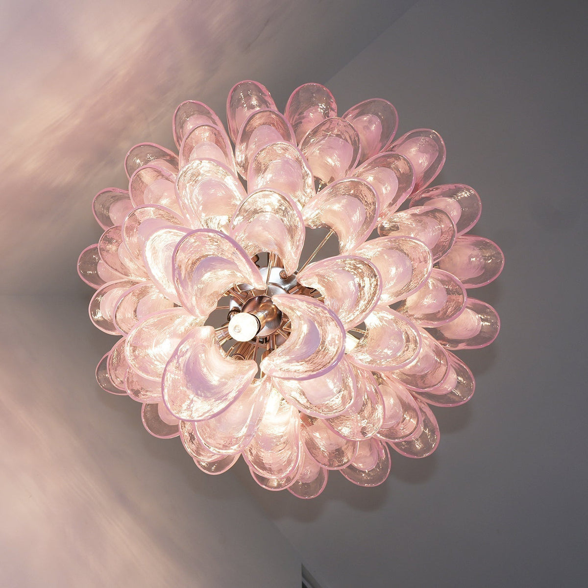 Selius Lustre Pétales en Verre de Murano Rose Cascade