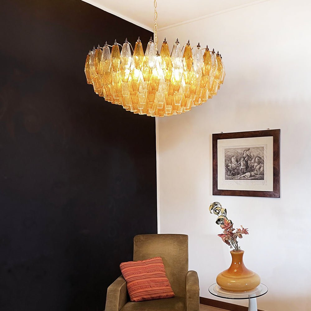 Murano Lustre Ambre Superposé Ovale