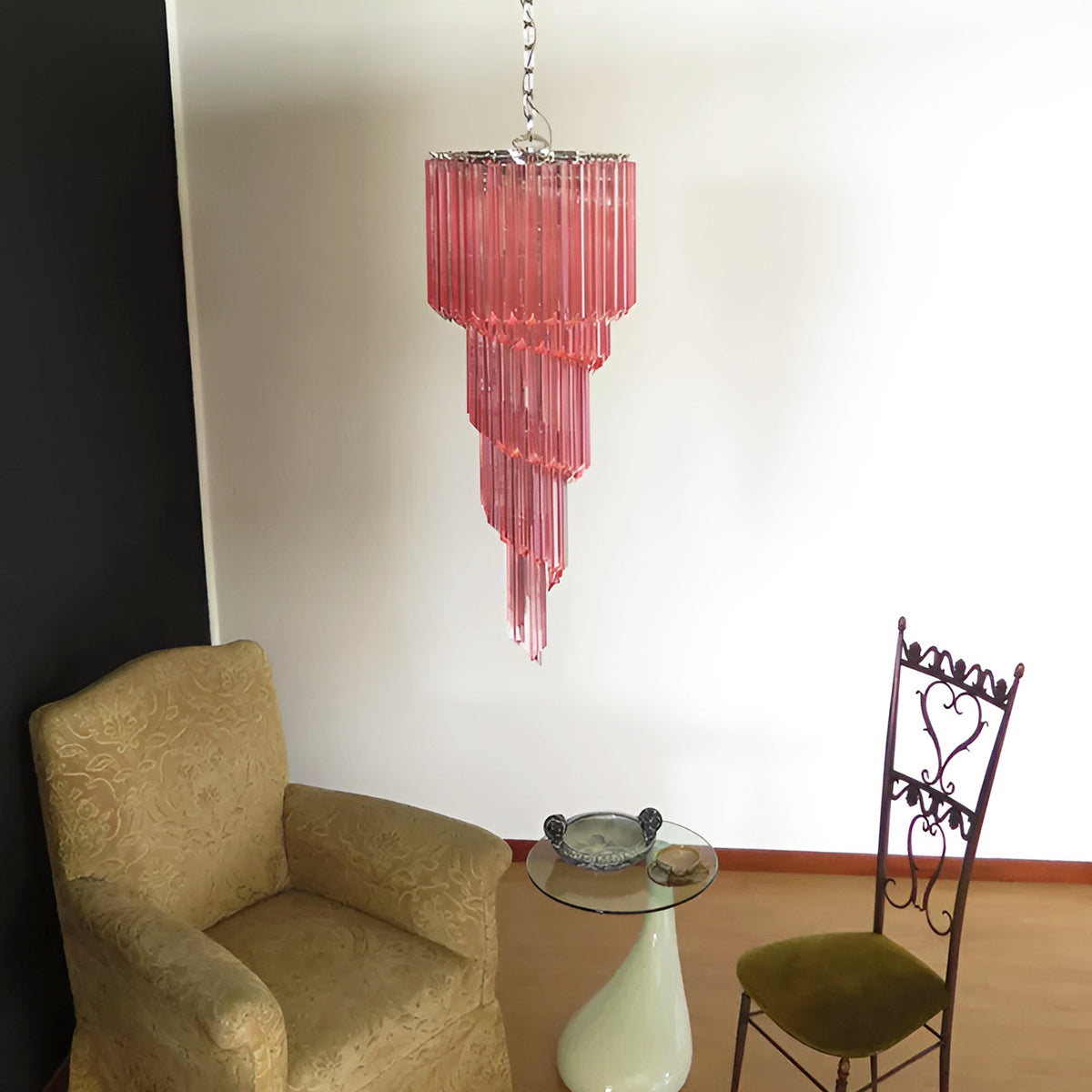 Rivena Lustre Spiral Prism Rose Superposé