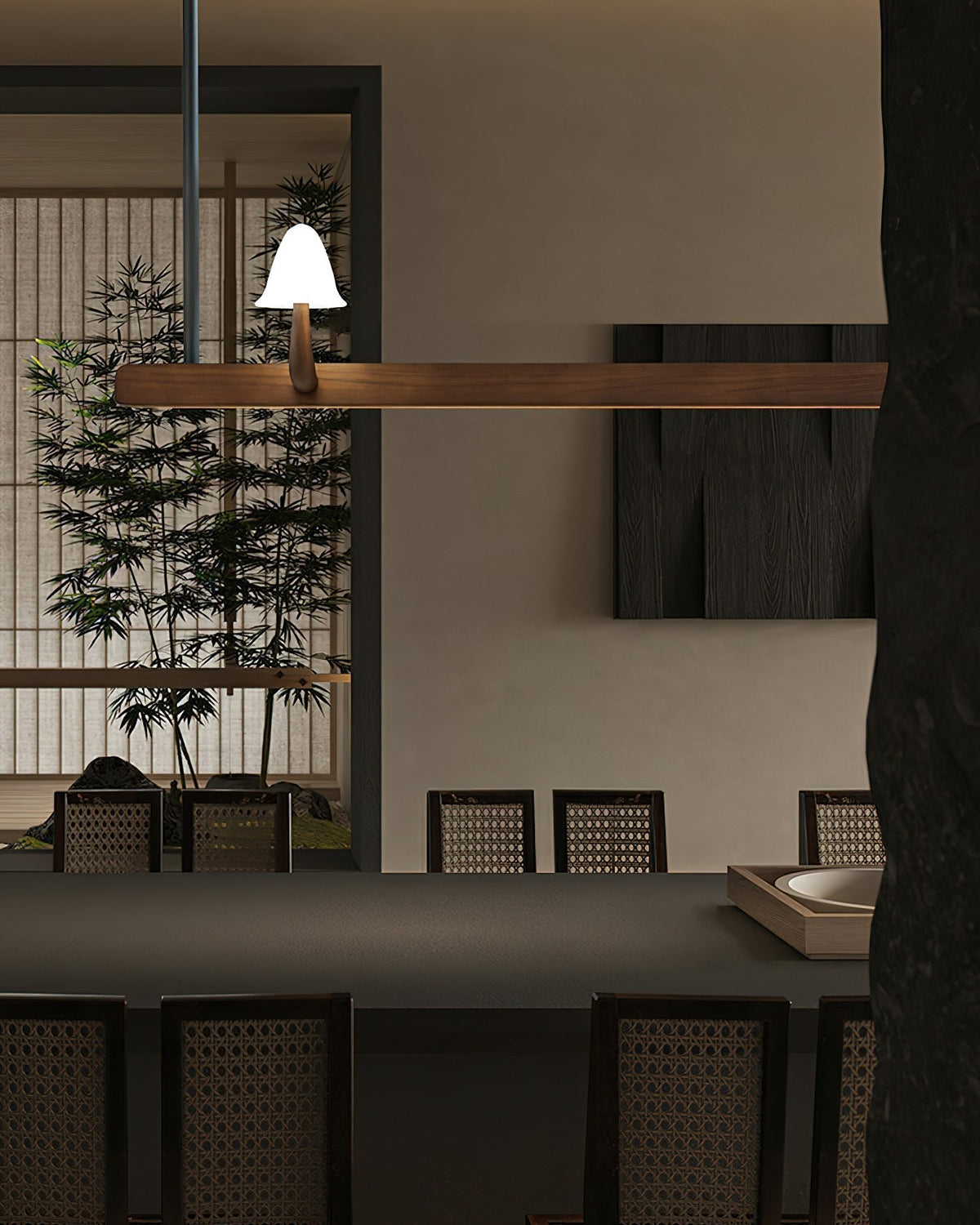 Thereva Lustre en Bois Minimaliste Moderne