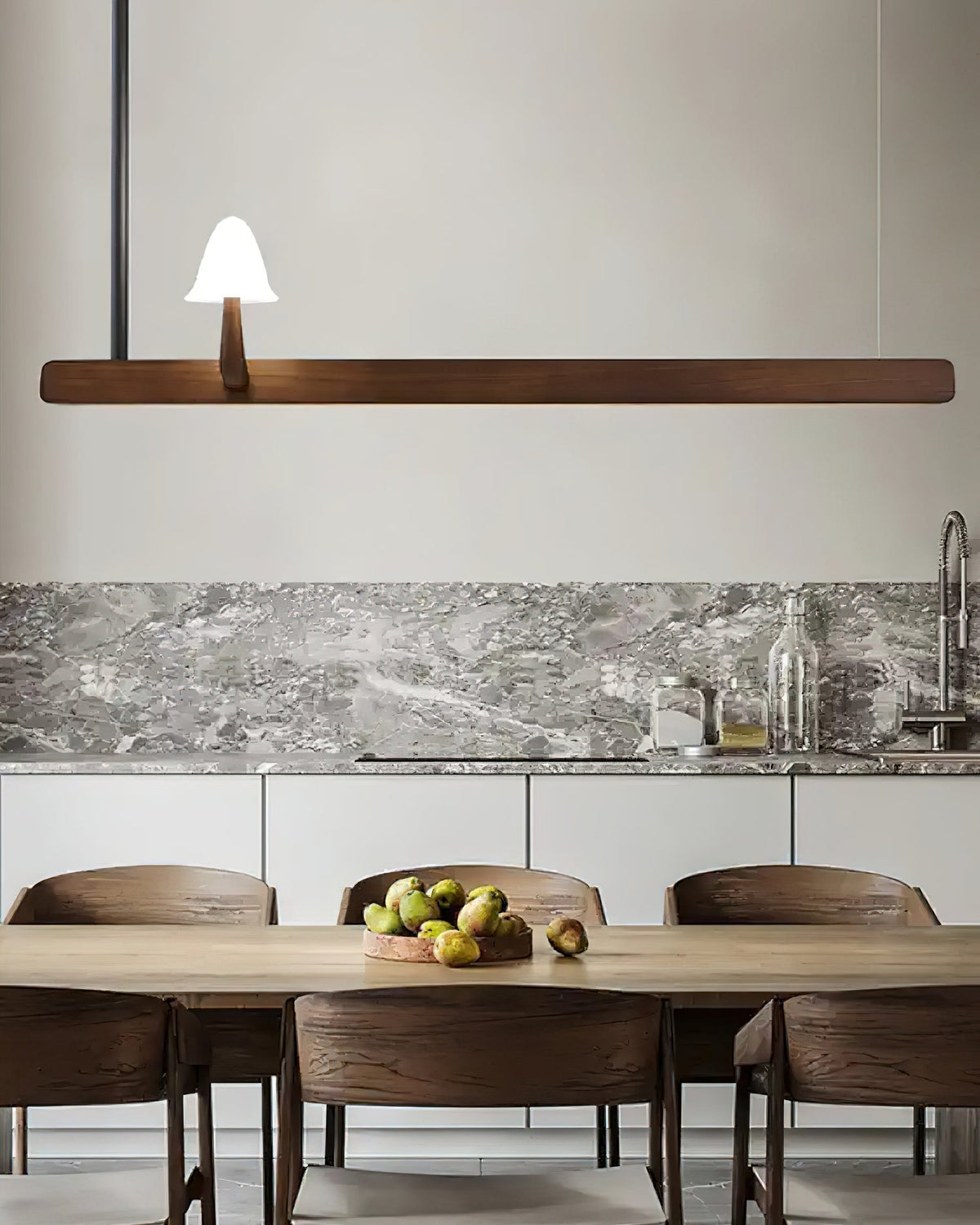 Thereva Lustre en Bois Minimaliste Moderne