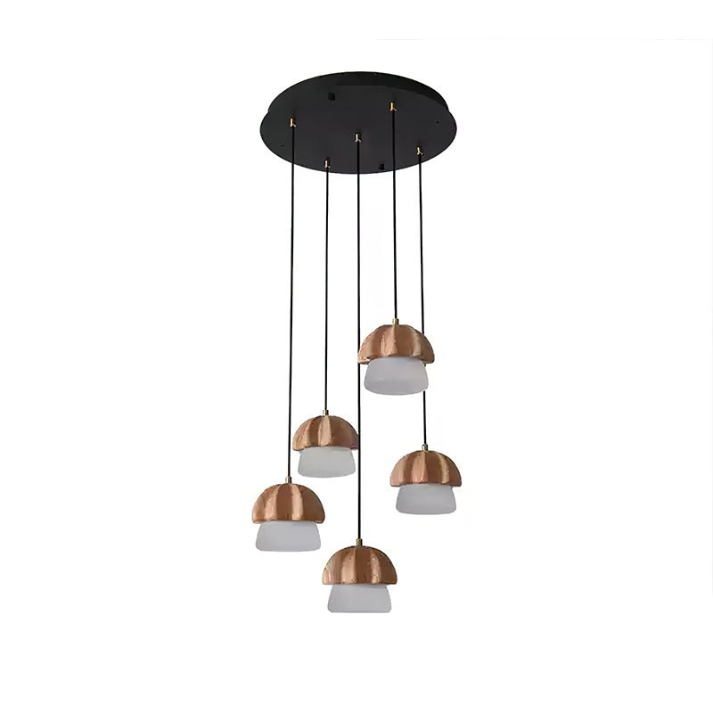Sorora Suspension Champignon Cluster Bois & Verre