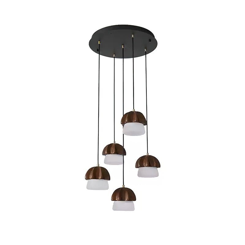 Sorora Suspension Champignon Cluster Bois & Verre