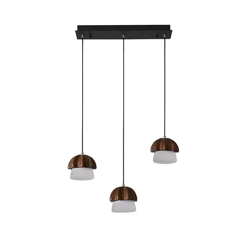 Sorora Suspension Champignon Cluster Bois & Verre