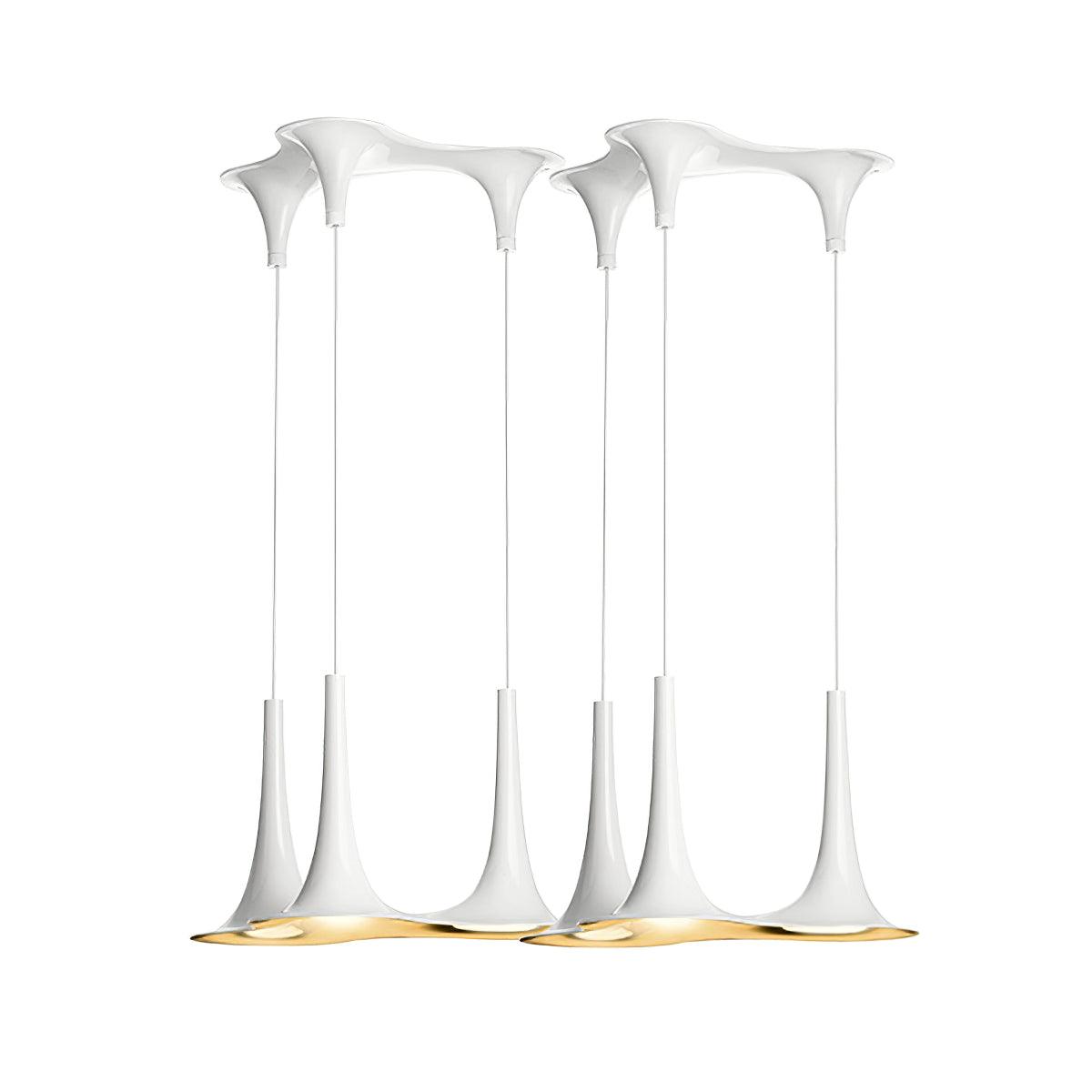 Iselessa Lampe suspendue en acrylique en forme de trompette contemporaine