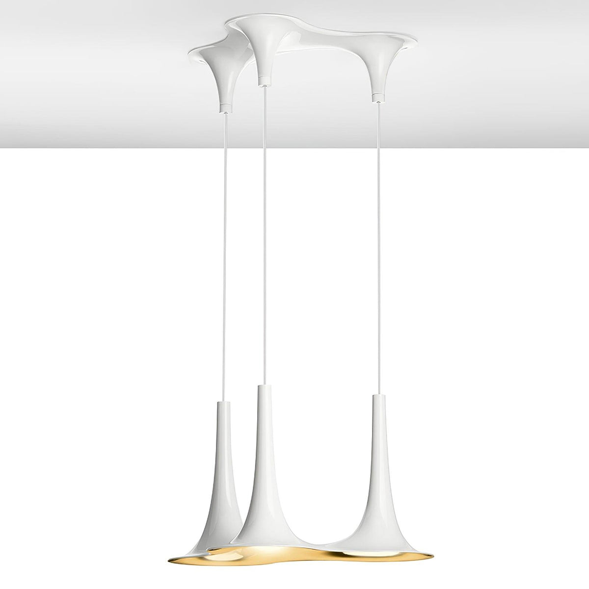 Iselessa Lampe suspendue en acrylique en forme de trompette contemporaine